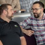 ORNL cybersecurity engineers attended a Cyber Fire simulation event last month. Pictured here in ORNL’s Security Operations Center are attendees Stefan Maerz, Kevin Bivens, and Ryan Adamson. Photo Credit: Carlos Jones, ORNL